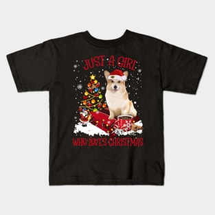 Corgi Just A Girl Who Loves Christmas Kids T-Shirt